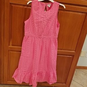 J CREW factory pink eyelet sleeveless dress